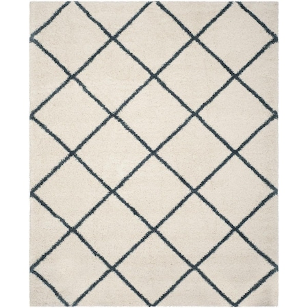 Safavieh Sgh-Hudson Shag Power Loomed Large Rectangle Rug; Ivory & Slate Blue - 10 x 14 ft. SGH281T-10